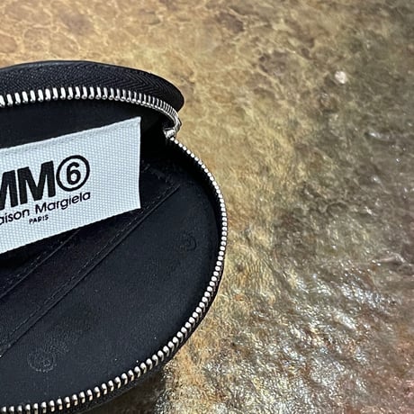 新品 mm6 round pouch wallet faux leather bag