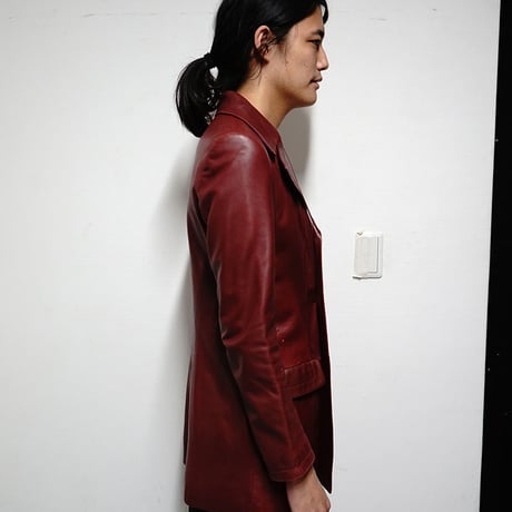 LOEWE leather harf coat