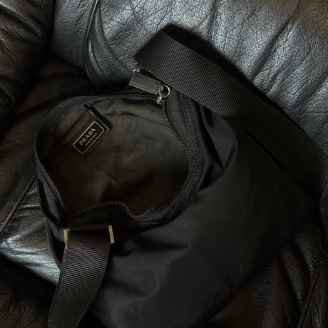 prada nylon logo shoulder bag black #3