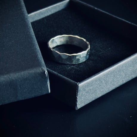 factory sample silver 925 hammer finish ring 16号