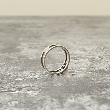 gucci interlocking logo silver ring 21号