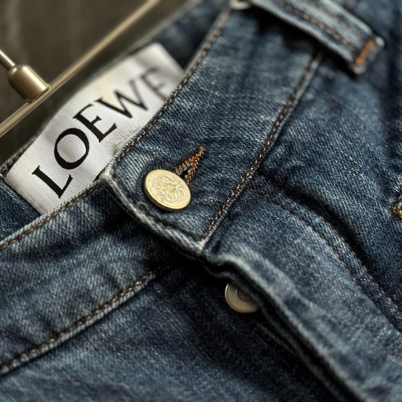 ロエベ LOEWE ボタンフライジーンズ フィッシャーマンデニム ブルー 