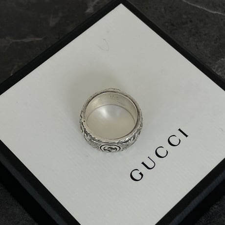 gucci 2023ss interlocking cat head silver ring 17号