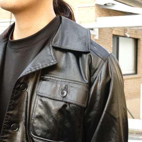 Yves Saint Laurent rive gauche ”初期" fake leather coat black