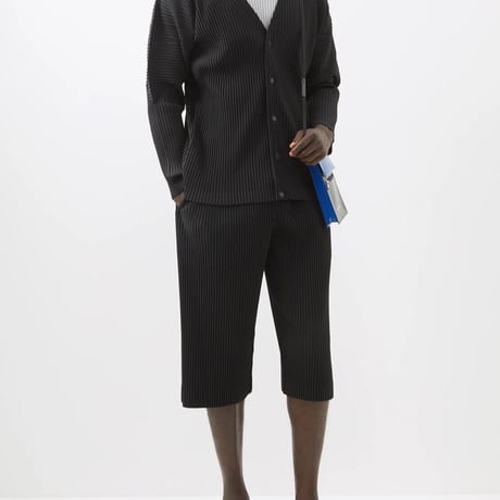 新品 homme plisse issey miyake 2022aw pleats drop shoulder cardigan black 3