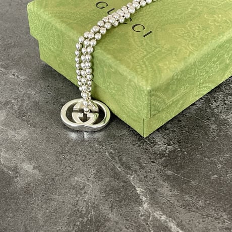 新品 gucci interlocking G silver necklace