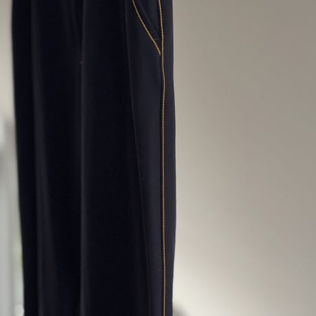 alexander mcqueen side line leather piping flare trousers
