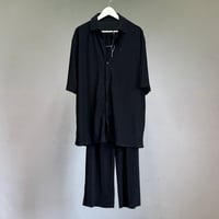 【price down】factory sample pleats shirt + pants black