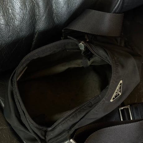 prada nylon logo shoulder bag black #3