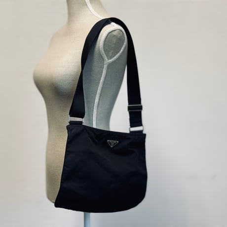 prada nylon logo shoulder bag black #2