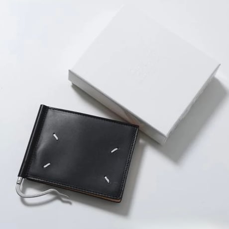 新品 maison margiela money clip leather wallet
