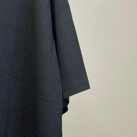 factory sample pleats collarless shirt jacket black