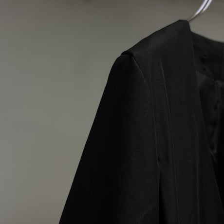 factory sample collarless jacket black
