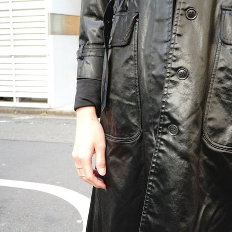 Yves Saint Laurent rive gauche ”初期" fake leather coat black