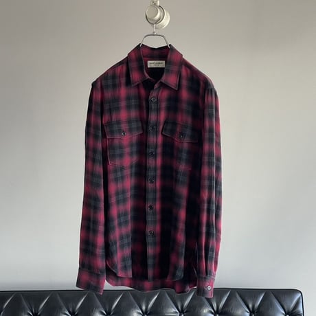 saintlaurent paris ombre check shirt