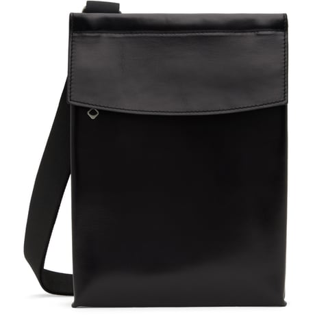 新品 our legacy leather shoulder bag black