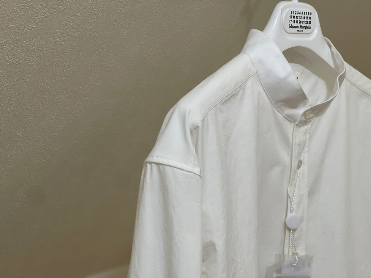 新品 maison margiela 2020aw no collar long shirt