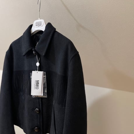 新品 mm6 maison margiela 2020aw fringe jacket  black