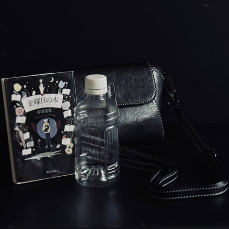 【price down】import factory sample leather shoulder bag black