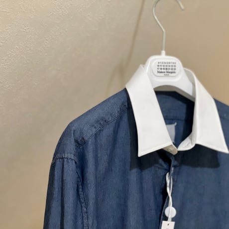 新品 maison margiela 2020ss”白タグ” denim long shirt 46
