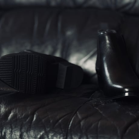 【factory sample】side gore leather heeel boots 26.5-27