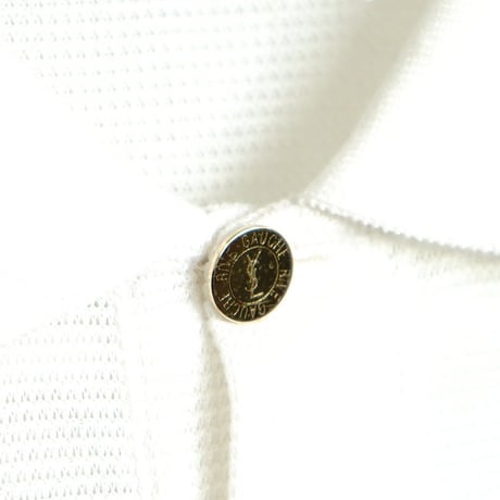 yves saint laurent rive gauche gold button polo shirt