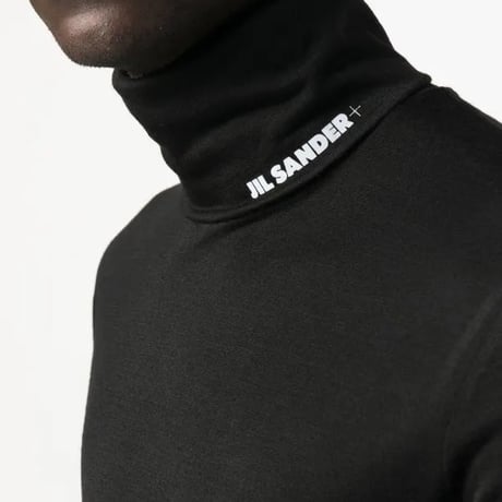 新品 jilsander logo turtleneck black