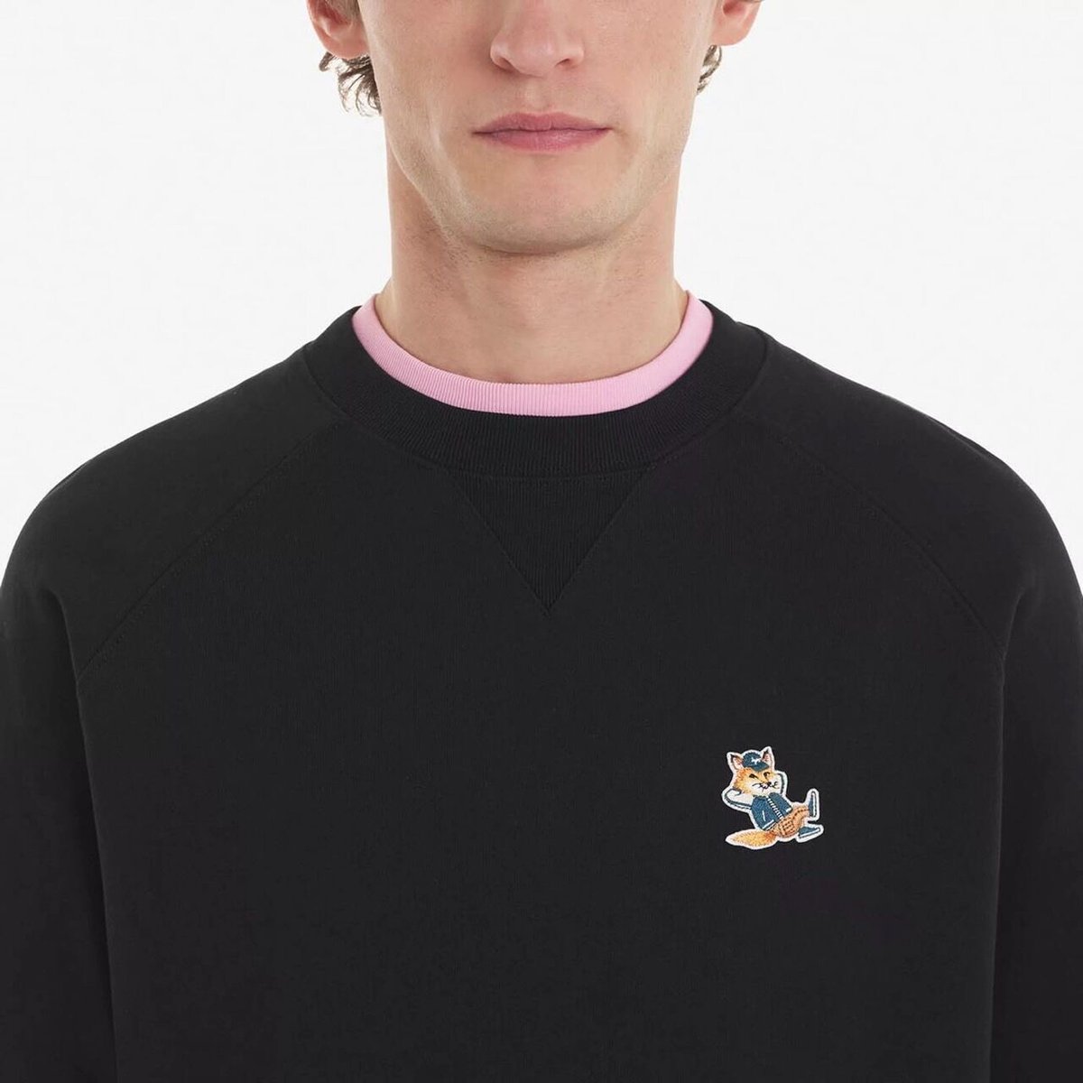 新品 maison kitsune 2023ss fox sweat black S | re