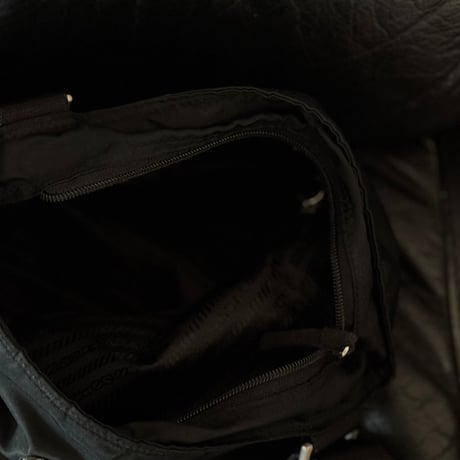 prada nylon logo shoulder bag black C