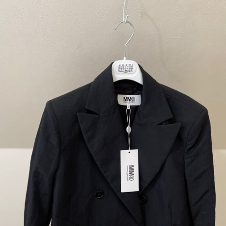 新品 mm6 maison margiela 2020aw nylon doule black blazer 38