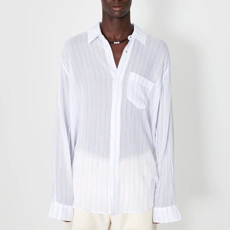 新品 our legacy 2023 stripe semi sheer over size shirt 48