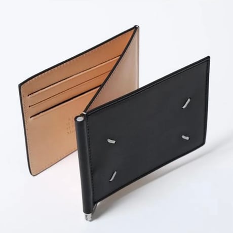 新品 maison margiela money clip leather wallet