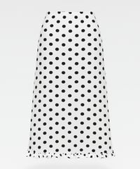 Polka Dot Ruffle SKIRT（WHITE）