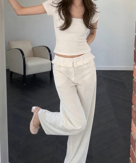 Morning Milk : Peplum Barrel Pants
