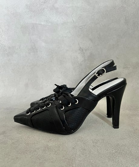 Opera Lace-up HEELS（WHITE / BLACK / SILVER）