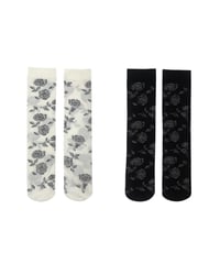 Antique Rose SHEER SOCKS（IVORY / BLACK）