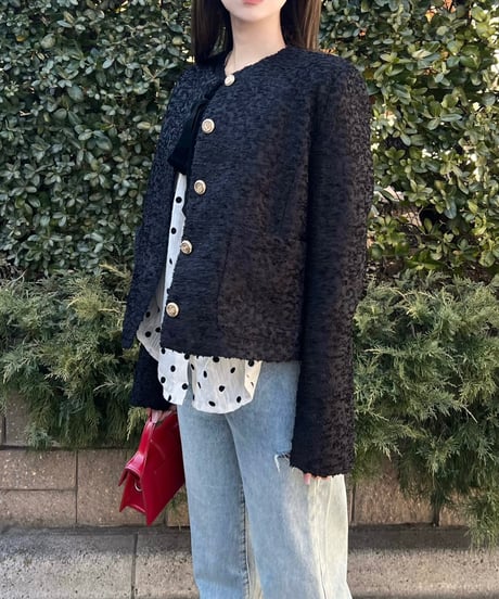 LILY TWEED JACKET（BLACK）