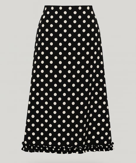 Polka Dot Ruffle SKIRT（BLACK）