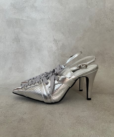 Opera Lace-up HEELS（WHITE / BLACK / SILVER）