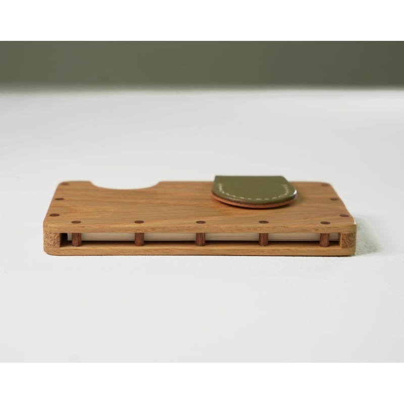 【新品】WWW_EXTENTIONTABLE OAK ナラ ケース付 a card case 【ナラ】 - 木と革の名刺入れ - | tackle wood design