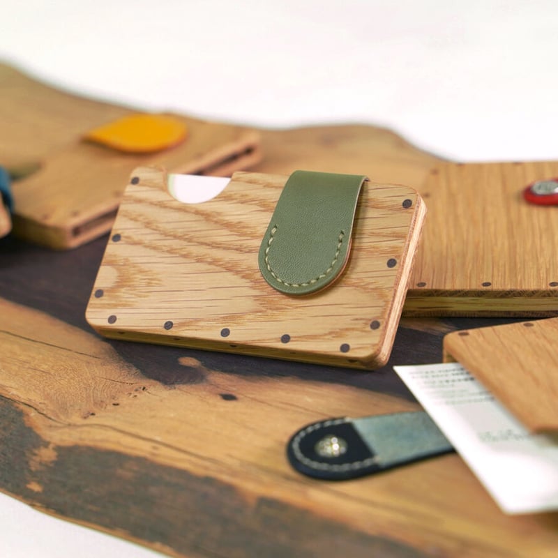 a card case 【ナラ】 - 木と革の名刺入れ - | tackle wood design