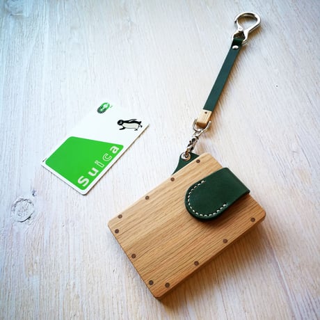 IC card case 【オーク】　- 木と革のパスケース　ICカード入れ -