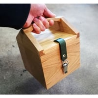 MUKU storage box  half【オーク】　-木と革の収納箱-