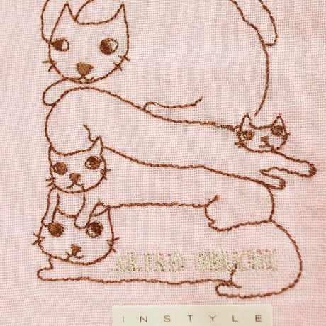 オブチアキコ8重ガーゼハンカチかさなり猫(02-872)