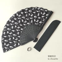 扇子セット・薔薇と猫(02-055)