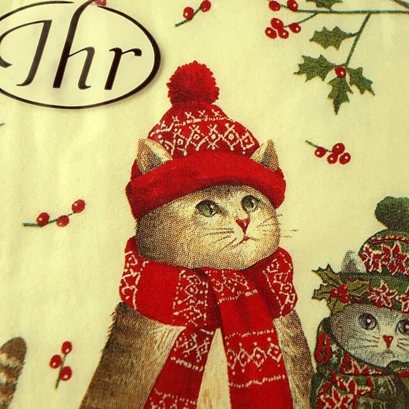 ペーパーナプキンセット・クリスマスマフラーキャット（12-061） | 猫