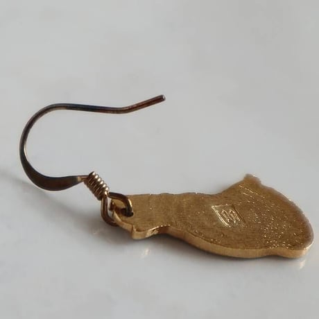 エナメル（七宝）ピアス・黒猫（02-607）