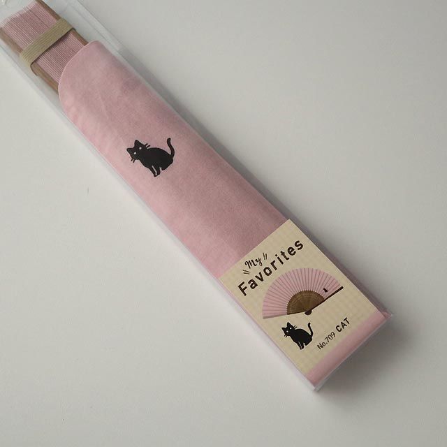 扇子・黒猫ワンポイント(02-062) | 猫雑貨店 ラ・シュエット