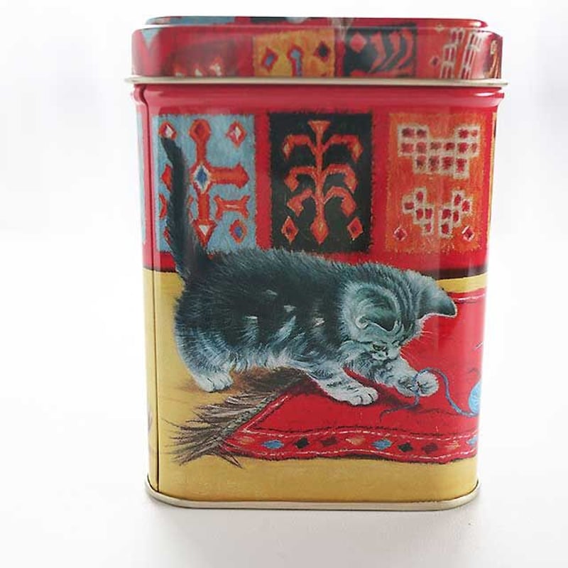 猫柄缶・スクエアディープ（04-138） | 猫雑貨店 ラ・シュエット