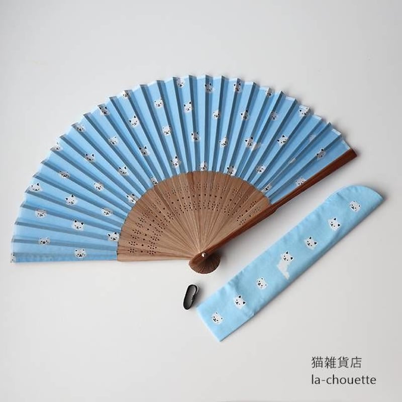 扇子・白猫(02-055) | 猫雑貨店 ラ・シュエット